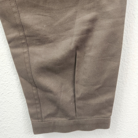 Halston‎ Heritage Cropped Tapered Leg Relaxed Fit Brown Pants Army Style Size 6 - Picture 8 of 12